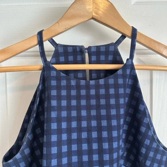 Banana Republic Navy Checkered Midi Dress - Picture 5 of 8